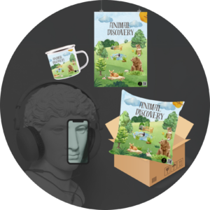 Quantum Bundle - Animal Discovery | A3 Poster, Cushion Cover, Enamel Mug