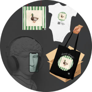 Quantum Bundle - The Green Quack (10*10 Inch Poster, Onesie, Tote)