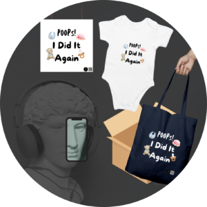 Quantum Bundle - Poops! I Did It Again – Funny Baby Onesie, Tote Bag & Poster Gift Set