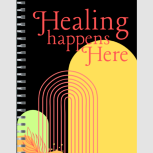 Ruled Notepad – "Healing Happens Here" Geometric Minimalist Design