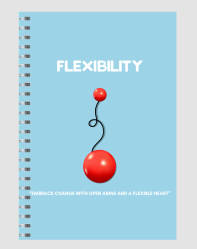 Flexibility Ruled Notepad – Embrace Change with a Flexible Heart | Motivational Daily Journal