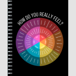 Spectrum of Emotions Ruled Notepad – Mood Tracker Journal with Emotional Wheel Cover