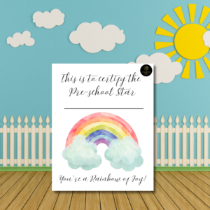 Printable Preschool Star Certificate – Rainbow of Joy! | Colourful Achievement Award for Kids