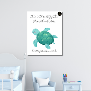 Turtley Awesome Job! – Printable Preschool Star Certificate | Cute Turtle Reward for Kids