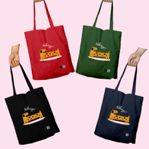 Doggy Goes a Scootin’ Tote Bag - Dark Edition