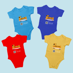 Doggy Goes Scootin’ - QR Coded Baby Onesie