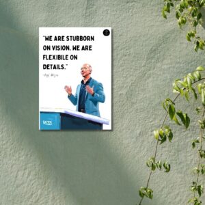 Jeff Bezos Quote Wall Art | “Stubborn on Vision, Flexible on Details” | Digital Download for Business Inspiration | 42 x 59.4cm Printable Decor