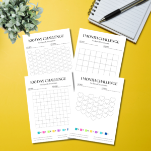 100-Day Wellness Challenge Sheets - Digital Download