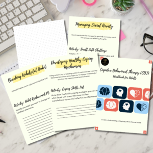 Cognitive Behavioral Therapy (CBT) Workbook – 60-Page Digital Download | Self-Guided Mental Health Journal