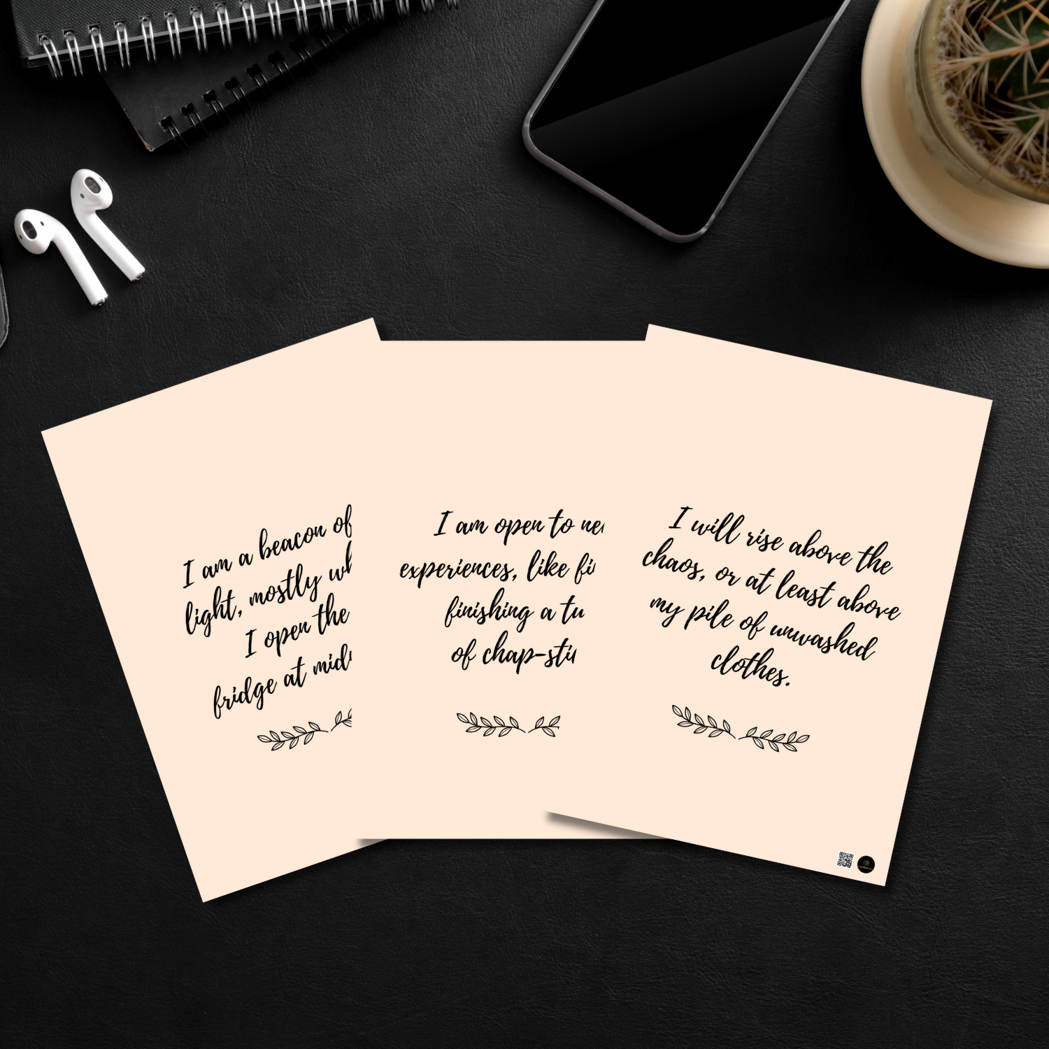 Uplifting Affirmation Cards – 30 Printable Motivational Cards with a Twist