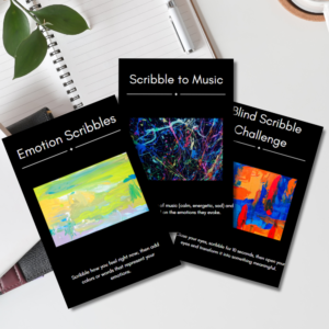 Scribble Art Therapy Cards | 30 Printable Cards | Creative Mindfulness & Emotional Expression