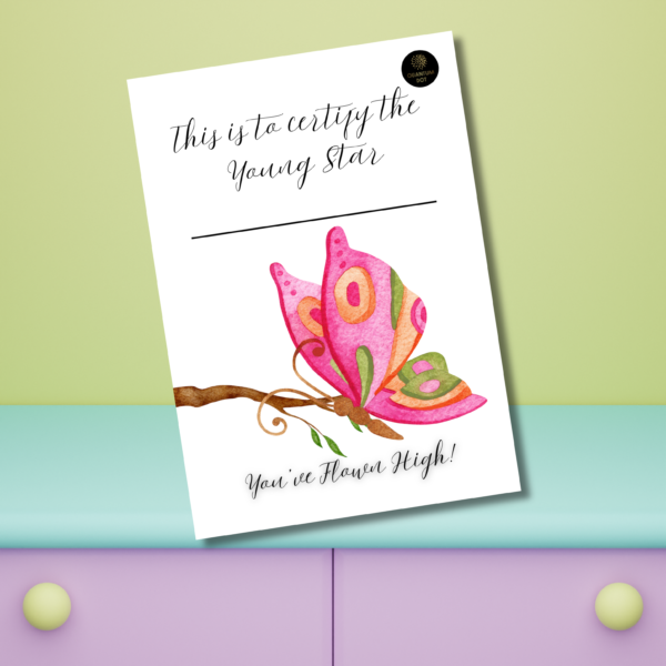 Young Star Butterfly Certificate - You’ve Flown High