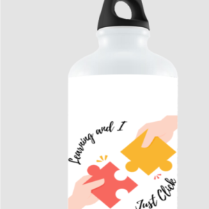 “Learning and I Just Click” Sipper Water Bottle – Motivational Puzzle Design for Kids & Students – BPA-Free, Leakproof, Lightweight