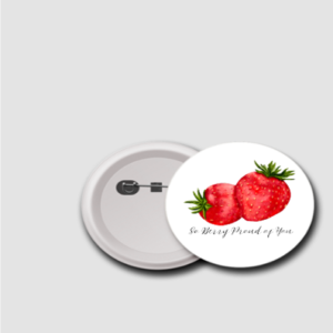 “Berry Proud” Motivational Badge – Cute Strawberry Design Pin for Kids, Teachers, Students & Gift Tags – Appreciation & Reward Button Badge