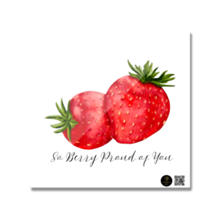 “Berry Proud” Fridge Magnet – Cute Strawberry Design with Encouraging Quote – Motivational Magnet for Kids, Classrooms, Gift Tags & Home Décor