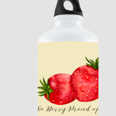 “Berry Proud” Sipper Water Bottle – Cute Strawberry Design with Motivational Quote – BPA-Free Bottle for Kids, School, Teachers & Everyday Hydration