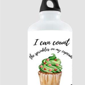“I Can Count” Sipper Water Bottle – Cute Cupcake Design with Counting Quote – BPA-Free Bottle for Kids, Preschoolers, Teachers & Everyday Use