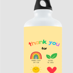 “Grateful Heart” Sipper Bottle – Colourful Thank You Design – BPA-Free 600ml Hydration Bottle for Teachers, Parents, Mentors, and Everyday Appreciation