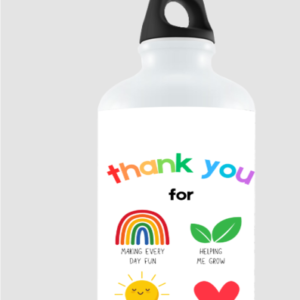 “Grateful Heart” Sipper Bottle – Colourful Thank You Design – BPA-Free 600ml Hydration Bottle for Teachers, Parents, Mentors, and Everyday Appreciation