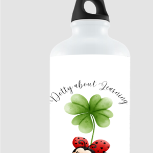 “Dotty About Learning” Sipper Bottle – Cute Ladybird & Clover Design – BPA-Free 600ml Water Bottle for Kids, Students, Teachers & Everyday Hydration