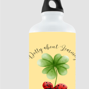 “Dotty About Learning” Sipper Bottle – Cute Ladybird & Clover Design – BPA-Free 600ml Water Bottle for Kids, Students, Teachers & Everyday Hydration