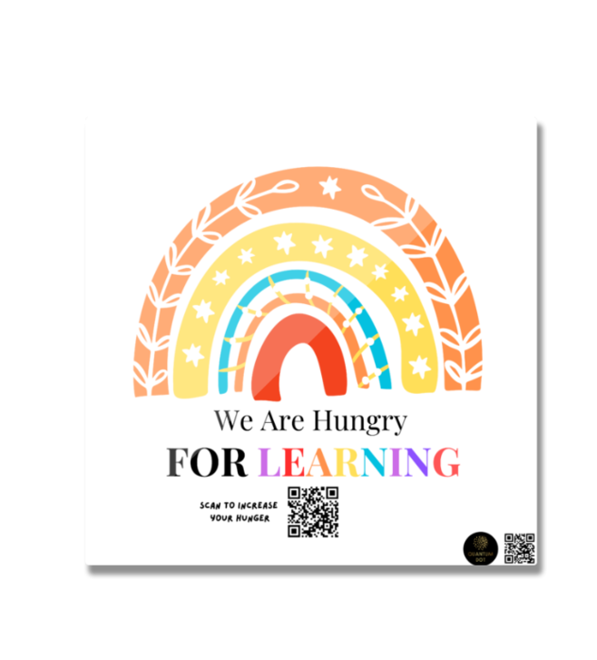 “Hungry for Learning” Fridge Magnet – Motivational Rainbow Design – Educational Magnet for Kids, Teachers, Classrooms & Study Corners