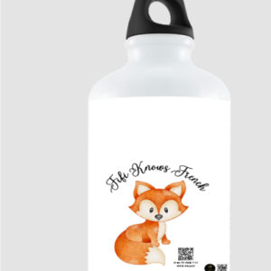 “Fifi Knows French” Sipper Bottle – Cute Fox Design with Language Learning Quote – BPA-Free Water Bottle for Kids, French Students & Classroom Gifts