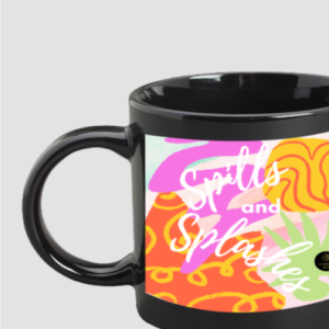 “Spills and Splashes” Coffee Mug – Abstract Art-Inspired Colourful Design – Ceramic Mug for Creative Souls, Artists, and Everyday Joyful Sips