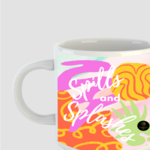 “Spills and Splashes” Coffee Mug – Abstract Art-Inspired Colourful Design – Ceramic Mug for Creative Souls, Artists, and Everyday Joyful Sips