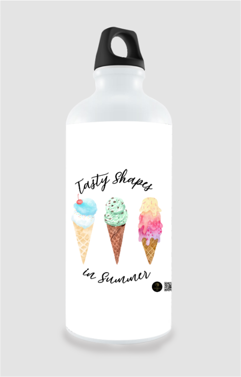 “Tasty Shapes” Sipper Bottle – Colourful Ice Cream Design – BPA-Free Water Bottle for Kids, Students, Summer Gifts & Fun Learning Adventures