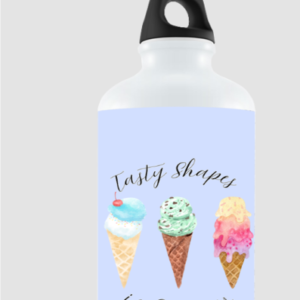 “Tasty Shapes” Purple Color Sipper Bottle – Colourful Ice Cream Design – BPA-Free Water Bottle for Kids, Students, Summer Gifts & Fun Learning Adventures