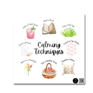 Calming Techniques Fridge Magnet – Visual Mindfulness & Emotional Regulation Tool – Classroom & Home Reminder for Kids, Teachers & Therapists