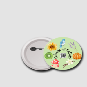 Colors of Nature Badge – Rainbow Leaf 44mm Button Pin – Motivational Eco-Themed Badge for Kids, Students & Nature-Loving Classrooms