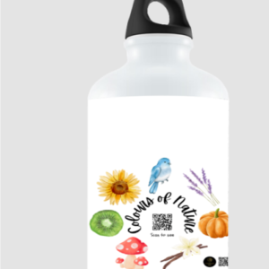 Colors of Nature white Sipper Bottle – Rainbow Leaf Design – BPA-Free Water Bottle for Kids, Students & Nature-Loving Classrooms