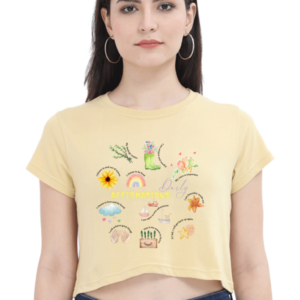 Daily Affirmations Crop Top – Inspirational Graphic Tee for Women | Positive Vibes
