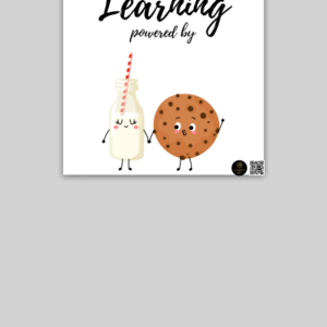 “Brain Fuel” Motivational Poster – Cute Milk & Cookie Design with Quote – Unframed Wall Art for Classrooms, Kids' Rooms, Study Corners & Learning Spaces
