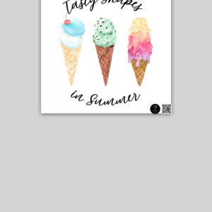 “Tasty Shapes” Educational Poster – Cute Ice Cream Cone Design – Unframed Wall Art for Classrooms, Kids' Rooms, Study Spaces & Summer-Themed Learnin