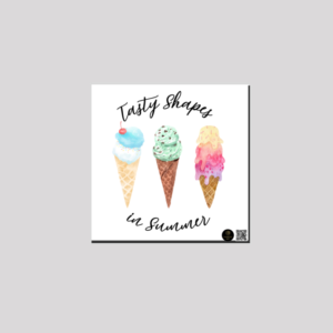 “Tasty Shapes” Canvas Wall Art – Ice Cream Cone Design with Summer Theme – Ready-to-Hang Educational Decor for Classrooms, Kids’ Rooms & Learning Spaces