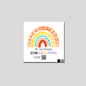 “Hungry for Learning” Canvas Wall Art – Motivational Rainbow Design – Ready-to-Hang Educational Décor for Classrooms, Kids’ Rooms, Study Corners & Libraries
