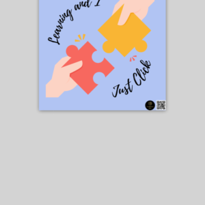 “Learning and I Just Click” Motivational Wall Poster – Educational Puzzle Artwork for Kids, Classrooms, Study Corners, and Teacher Decor – Unframed Print