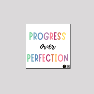 “Progress Over Perfection” Canvas Wall Art – Motivational Quote Design – Ready-to-Hang Modern Décor for Classrooms, Home Offices, Therapy Spaces & Study Corners