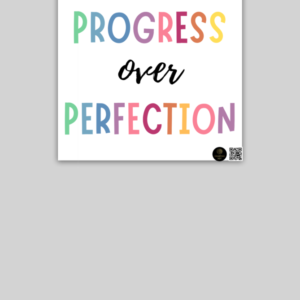 “Progress Over Perfection” Motivational Poster – Bold Quote Wall Art – Unframed Print for Classrooms, Study Rooms, Offices & Therapy Corners