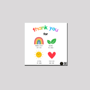 “Grateful Heart” Canvas Wall Art – Thank You Design with Rainbow, Sun, Leaf & Heart – Ready-to-Hang Educational Art for Teachers, Parents, Mentors & Caregivers