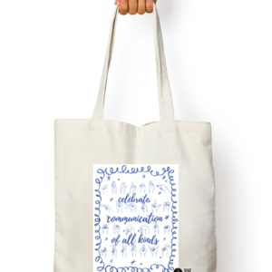 Hands Speak Too Tote Bag – Sign Language Inspired Design – Reusable Cotton Canvas Bag for Students, Teachers & Inclusive Classrooms