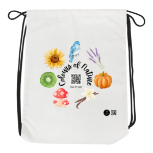 Colors of Nature Drawstring Bag – Vibrant Leaf & Rainbow Design – Lightweight Eco Bag for Kids, Students & Nature Lovers