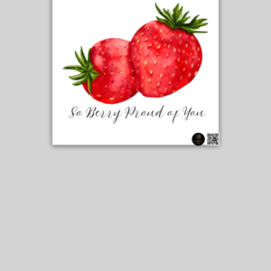 “Berry Proud” Motivational Poster – Cute Strawberry Design with Positive Quote – Unframed Wall Art Print for Kids’ Rooms, Classrooms & Gift Décor