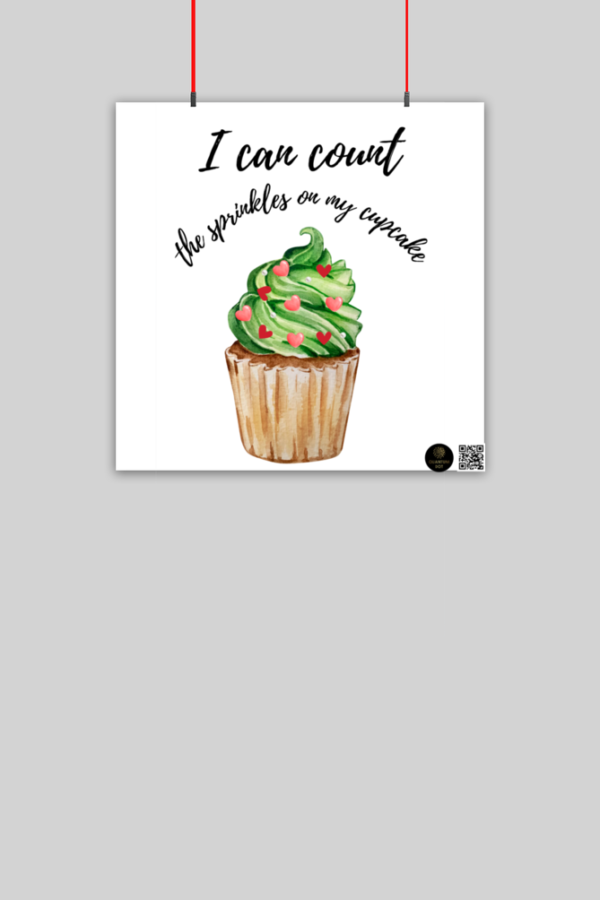 “I Can Count” Motivational Poster – Fun Cupcake Design with Counting Quote – Unframed Wall Art for Kids’ Rooms, Classrooms, Homeschool & Preschool Decor