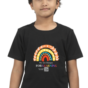 “Hungry for Learning” Boys’ T-Shirt – Motivational Rainbow Design – Soft Cotton Tee for Students, Preschoolers, Young Learners & School Days