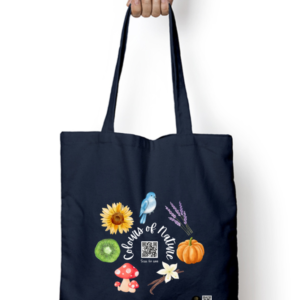 Colors of Nature Black Tote Bag – Rainbow Leaf Design – Eco-Friendly Canvas Bag for Students, Teachers & Nature Lovers