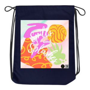 Spills and Splashes Draw Drawstring Bag – Colourful Abstract Design – Lightweight School and Gym Bag for Kids, Students & Creative Minds